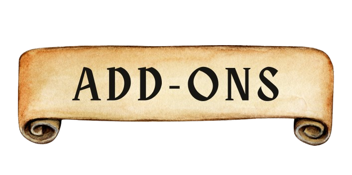 Old Scroll with the word, Add-Ons, Written across